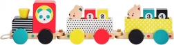 Houten treintje om te trekken met cijfers en diertjes PETIT COLLAGE