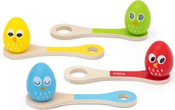 Houten spel eieren op lepels Viga Toys