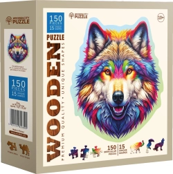 Houten puzzel Regenboog wolf 150 stukjes