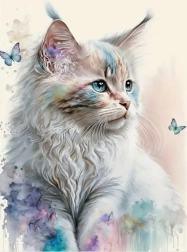 Diamond painting – witte kat