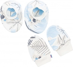 Babyset van katoen: slofjes en wantjes New Baby Lovely blauw