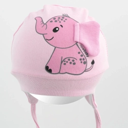 Katoenen baby mutsje New Baby Happy Elephant roze