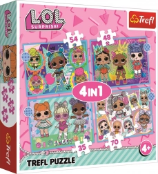 Puzzel 4-in-1 Ontdek L.O.L. Surprise poppen