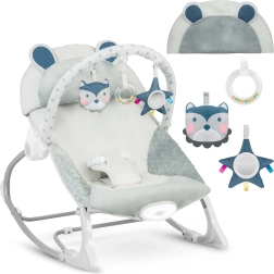 Ligstoeltje en schommelstoeltje met vibratie RICOKIDS – grijs