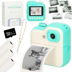 Instantkindercamera met thermische printer en 32 GB kaart – Groen