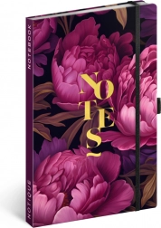 NOTIQUE notitieboek Paarse bloemen, gelijnd