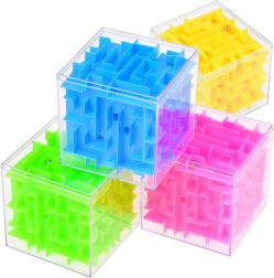 Draaiende 3D-labyrintkubus – kleurrijke puzzelkubus 7,5 cm