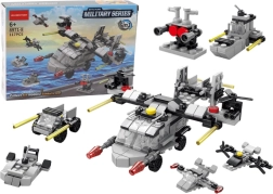 Constructieblokken Helikopter 6-in-1 Doe-het-zelf voertuigenset 117 stukjes.