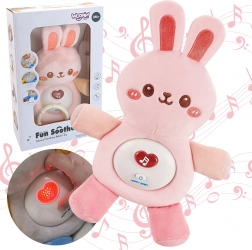 Woopie Baby interactieve pluchen konijntje met slaapliedjes, licht en geluiden – roze
