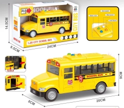 Schoolbus met licht en geluid 1:20