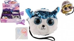 Meisjes stoffen portemonnee dier met pailletten en haaraccessoires