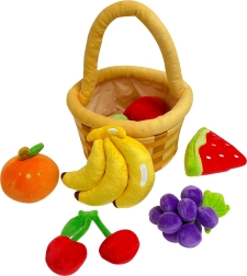 Pluchen mand met fruit