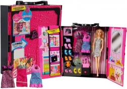 modieuze poppenkast roze koffertje met accessoireset