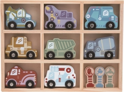Set houten autootjes met wandrek 2Kids Toys