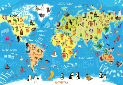 Interdruk puzzel Wereldkaart met 250 stukjes