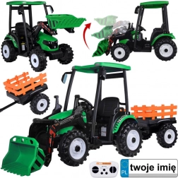 Elektrische tractor voor kinderen met aanhanger en laadbak 24V – Groen