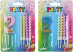 feestkaars nummer 2 en 4 kaarsen