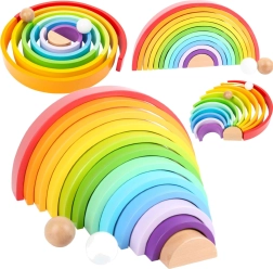 Small Foot houten stapelbare XL Montessori-regenboog