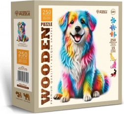 Houten puzzel Regenbooghond 250 stukjes