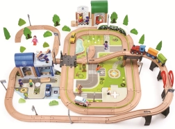 2Kids Toys houten treinbaan stad en dorp 200-delig