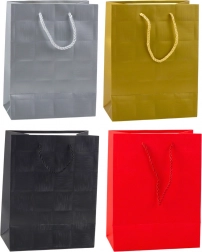 Cadeautas met gestructureerd ruitpatroon 23 × 18 × 10 cm