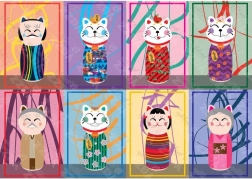 Puzzel maneki kokeshi 1000 stukjes