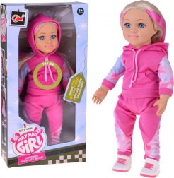 Pop in trainingspak 48 cm met lang blond haar