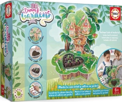EDUCA 3D DREAM GARDENS: boomhut 2-in-1 – creatieve set met mini-tuintje