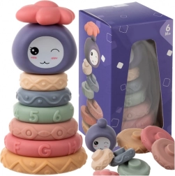 Sensorische zachte bouwblokjes voor baby’s, MONTESSORI toren, 8 stuks