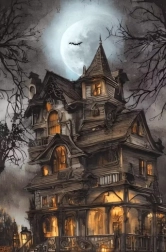 Diamantschilderen spookhuis 30 × 40 cm