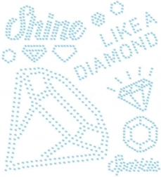 Opstrijkbare applicatie met steentjes – straal als een diamant