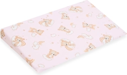 Hoes voor kinder wigkussen 59 × 37 cm roze beertje