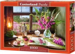Puzzel 1000 stukjes - Stilleven met paarse leeuwenzoentjes