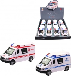 Auto ambulance met licht en geluid, 14 cm