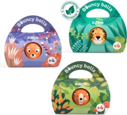 Stuiterbal van natuurlijk rubber met wilde dierenmotief DJECO