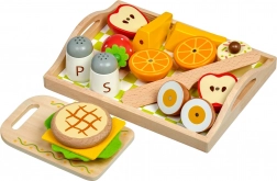 Lucy & Leo houten ontbijtsset met magneten op een dienblad