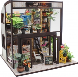 miniatuur huisje café – bouwpakket met ledverlichting