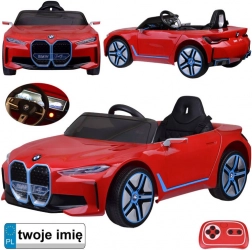 Elektrische kinderauto BMW i4 met afstandsbediening – Rood