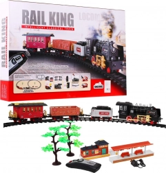 Afstandsbedienbare kindertreinbaan met lichten en rook 3+