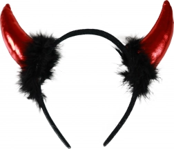 duivelse hoorns met veren