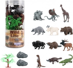 WOOPIE set wilde dierenfiguren, 15 stuks