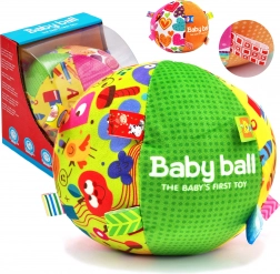 Woopie zachte sensorische bal met labeltjes en geluid voor baby’s