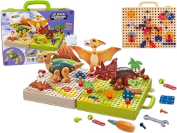 Bouwpakket met dinosaurussen en schroevendraaier