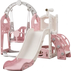 Vrijstaande kinderspeelglijbaan met ladder en schommel