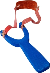 Houten katapult blauw