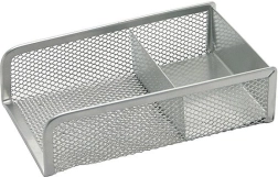 Metalen standaard voor notities en paperclips, zilver