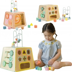 houten educatieve activiteitenkubus 6-in-1 CLASSIC WORLD