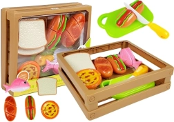 kinderset voedingsmiddelen met klittenband in stapelbare krat