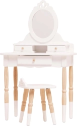Houten kaptafel voor kinderen met spiegel en krukje Le Toy Van