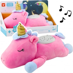 Pluche roze eenhoorn met projector en slaapliedjes